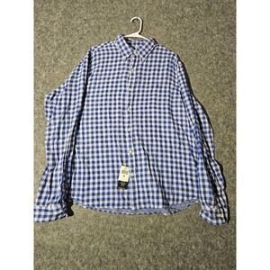 Ralph Lauren Classic Fit Gingham Button Down Shirt XXL Blue White RL Untucked